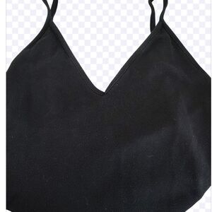 Brandy Melville Black Camisole Top V Neck Straps One Size 11.6 X 13.6 GUC